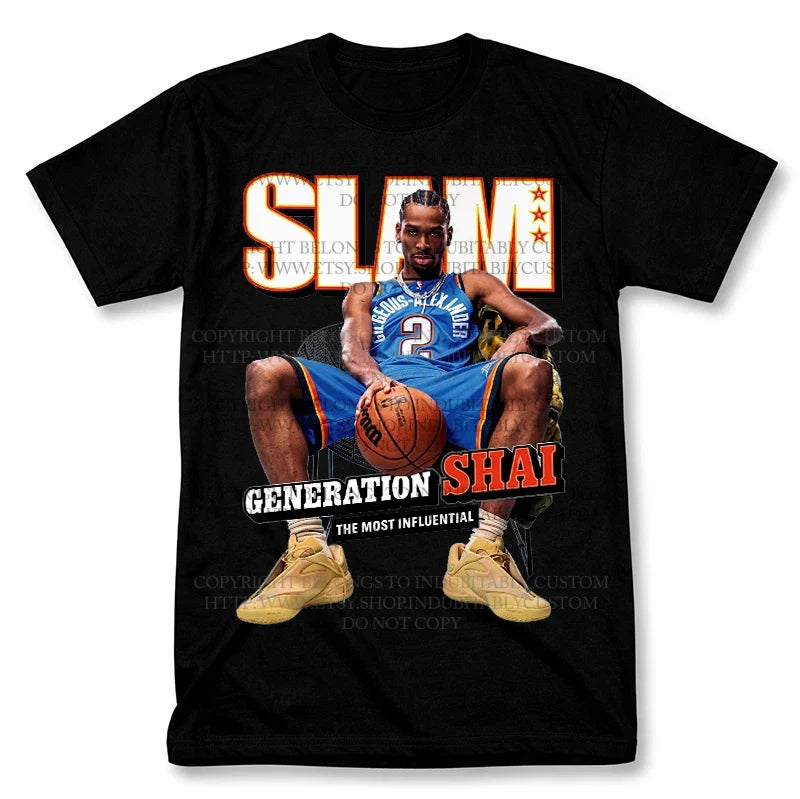 Slam Shai Gilgeous-Alexander SGA Thunder Graphic - Adult & Kids T-Shirts, Sweatshirts & Hoodies apparel design preview 1