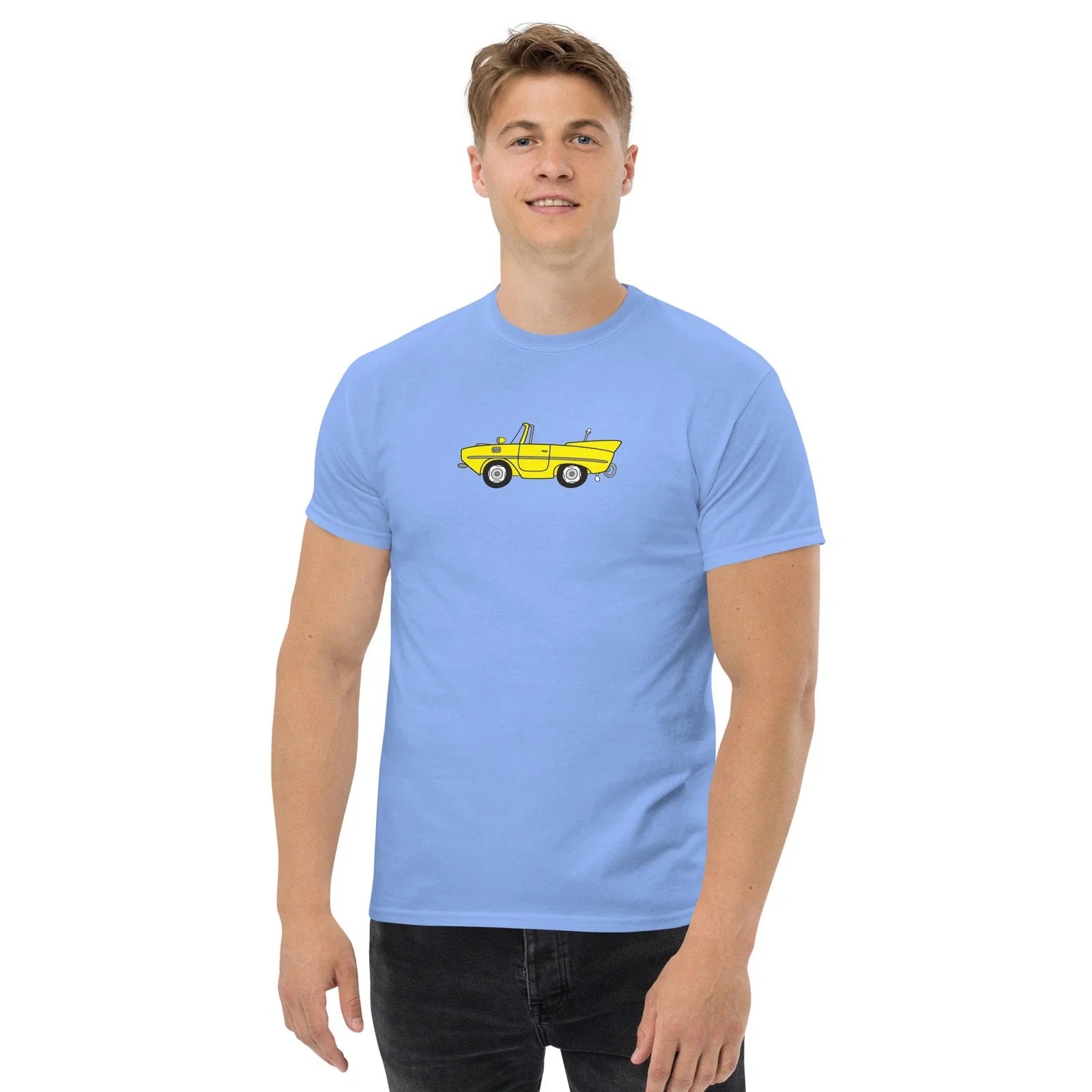 Yellow Amphicar Cartoon Drawing Unisex Classic - Adult & Kids T-Shirts, Sweatshirts & Hoodies apparel design preview 1