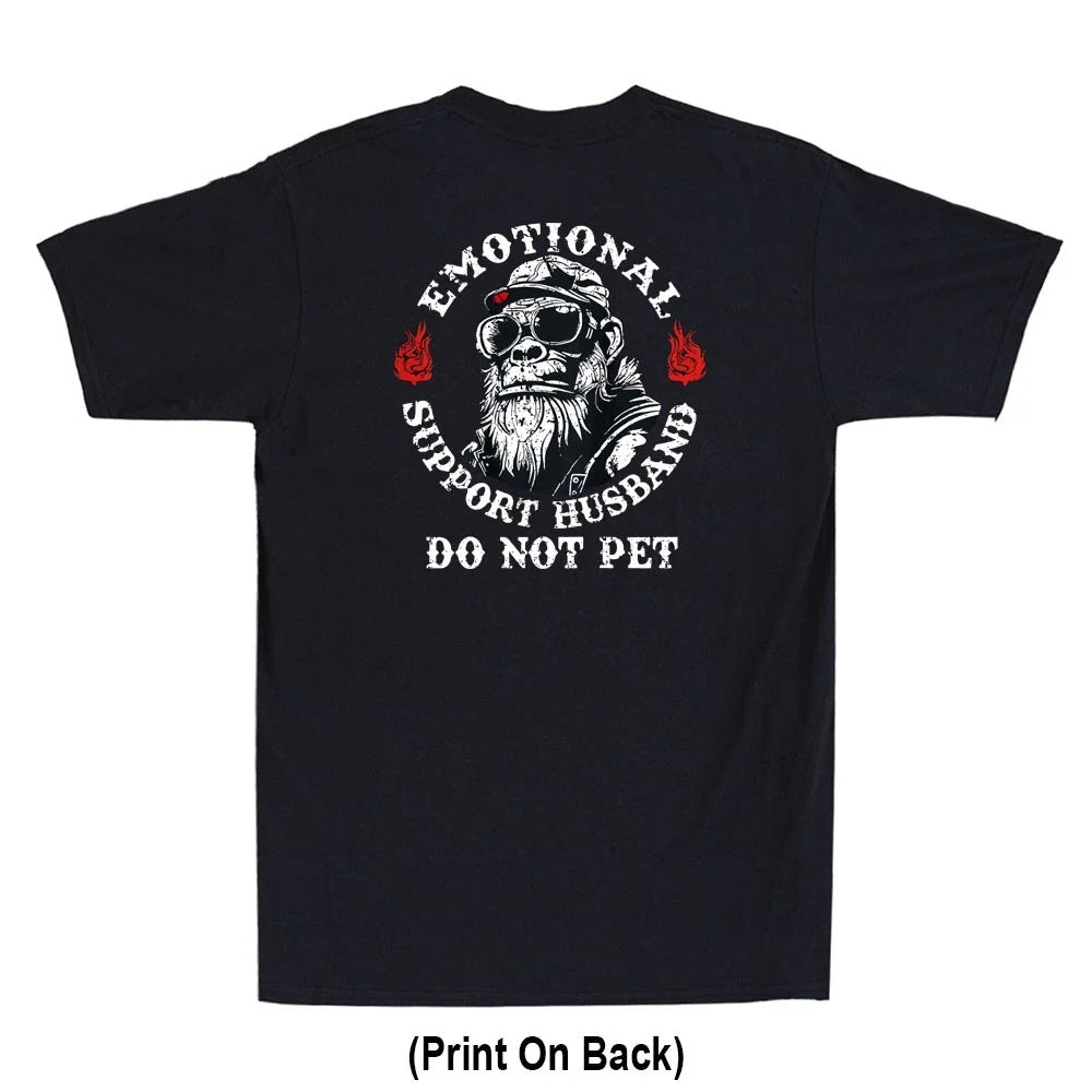 Emotional Support Husband Do Not Pet Funny Monkey - Adult & Kids T-Shirts, Sweatshirts & Hoodies apparel design preview 1