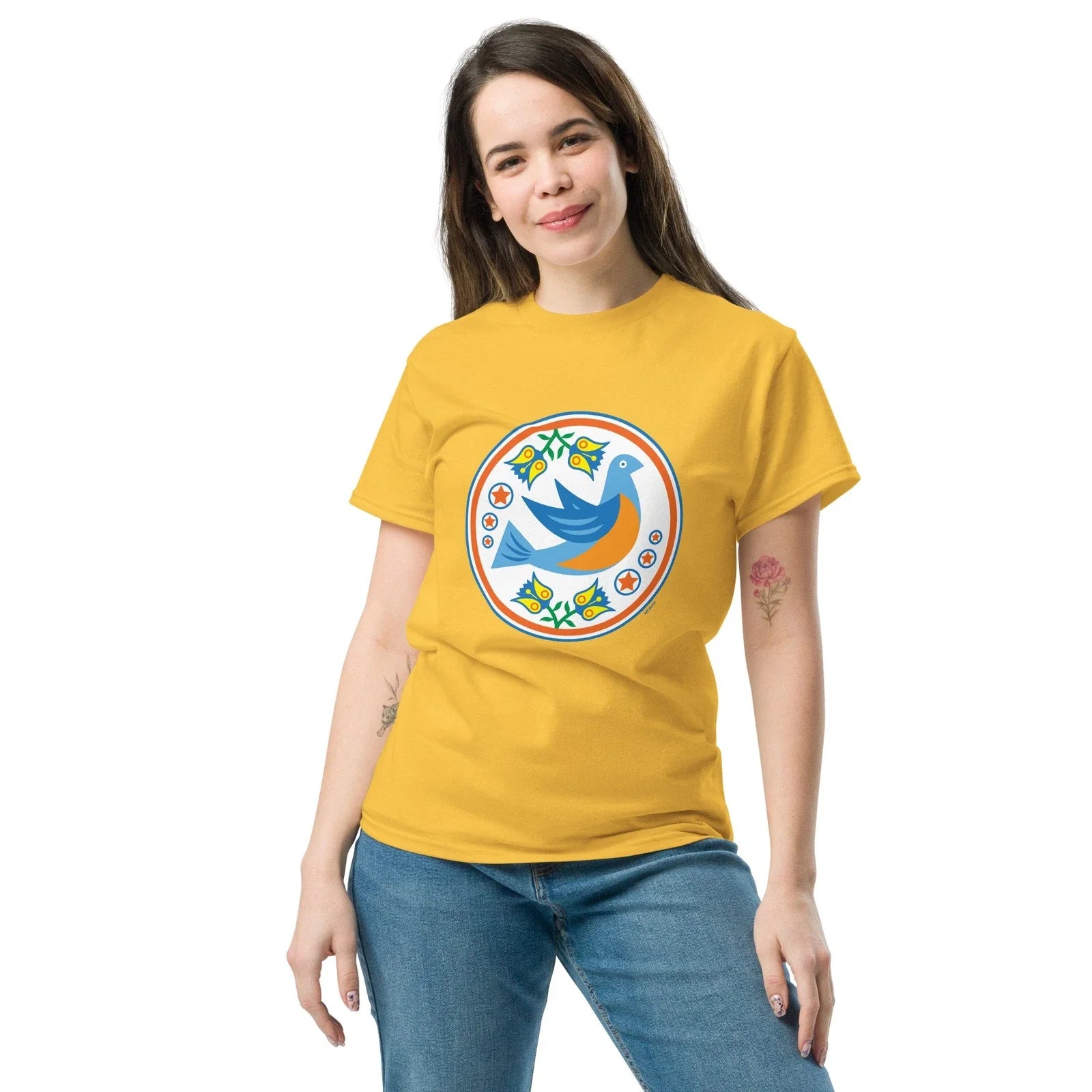 Blue Bird Pennsylvania Dutch Hex Sign Distelfink - Adult & Kids T-Shirts, Sweatshirts & Hoodies apparel design preview 1