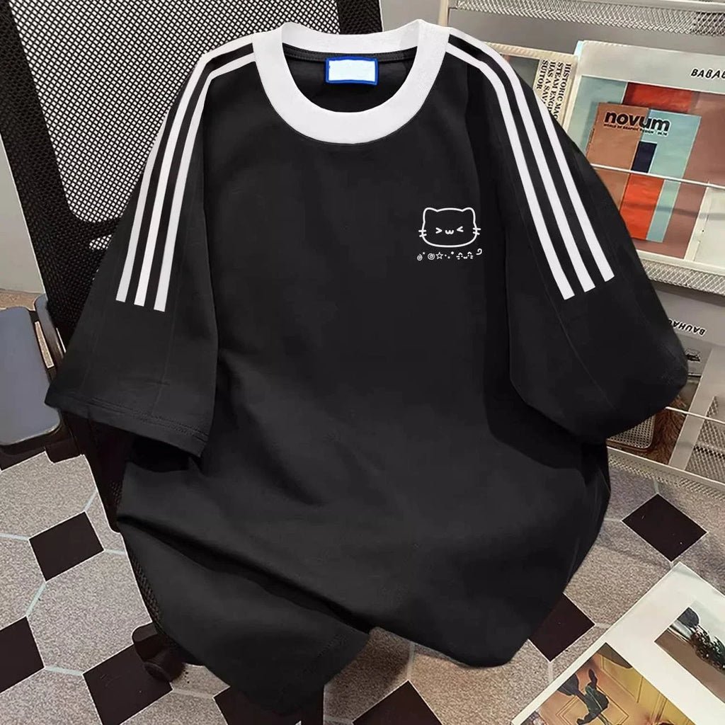 Women Cotton Stripe Sleeve Oversized Casual Student - Adult & Kids T-Shirts, Sweatshirts & Hoodies apparel design preview 1