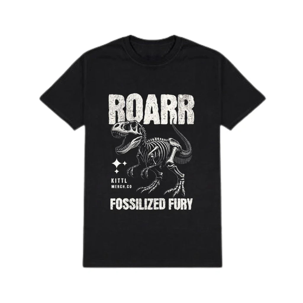 Fossilized Fury Retro Dinosaur Skeleton Graphic T-Rex - Adult & Kids T-Shirts, Sweatshirts & Hoodies apparel design preview 1