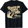Raised On Vinyl and V8s Retro Car Music Culture - Adult & Kids T-Shirts, Sweatshirts & Hoodies apparel design preview 1