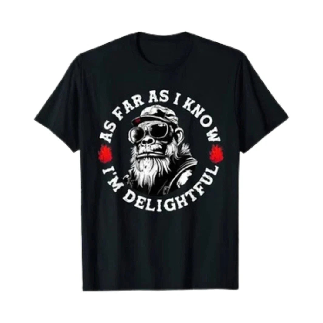 As Far I Know I'm Delightful Funny Gorilla Mens - Adult & Kids T-Shirts, Sweatshirts & Hoodies apparel design preview 1