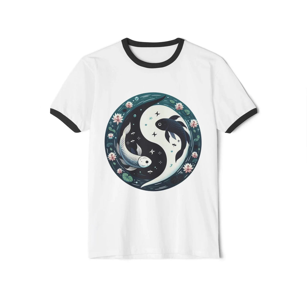 Yin Yang Koi Fish Floral Circular Pisces Design - Adult & Kids T-Shirts, Sweatshirts & Hoodies apparel design preview 1