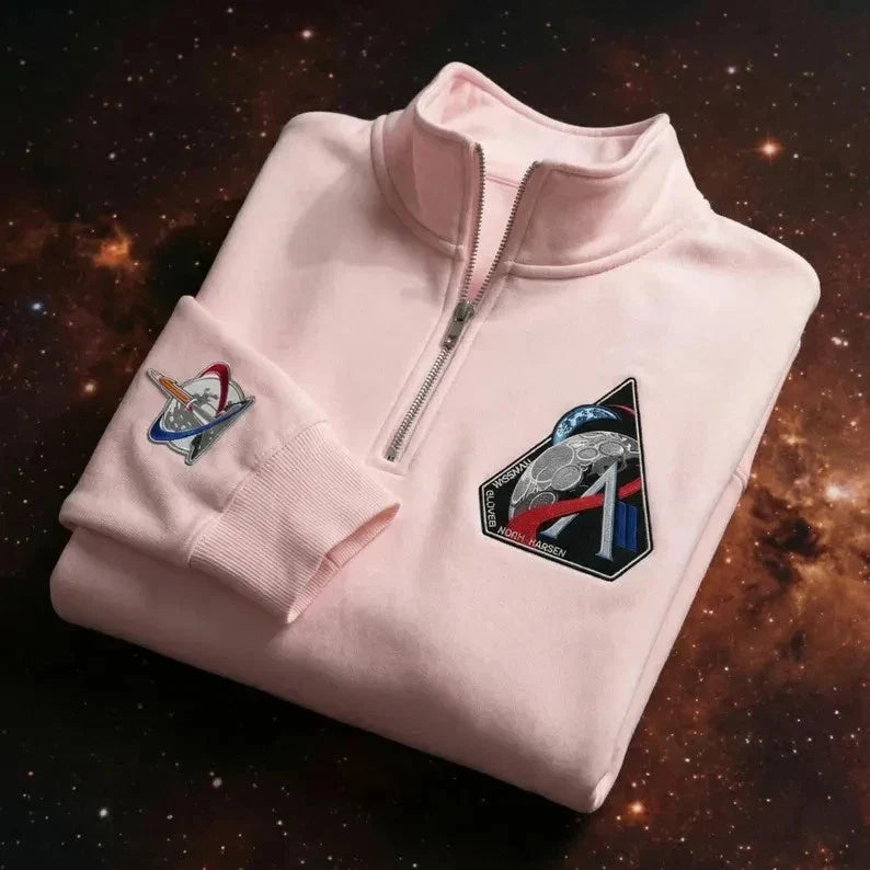 Artemis II Mission Embroidered Quarter Zip Astronaut - Adult & Kids T-Shirts, Sweatshirts & Hoodies apparel design preview 1
