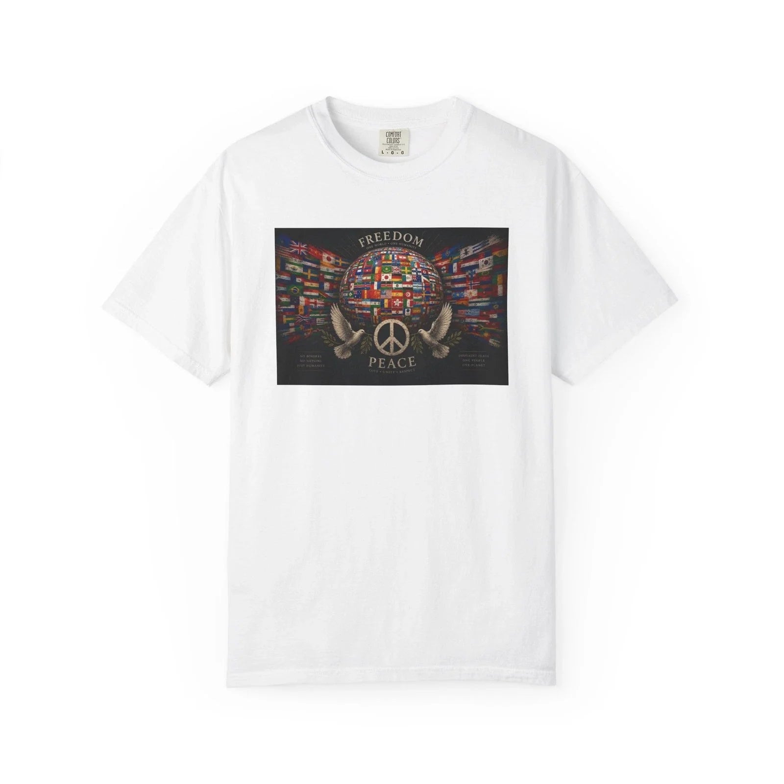 World Flags Peace Globe Freedom Graphic - Adult & Kids T-Shirts, Sweatshirts & Hoodies apparel design preview 1