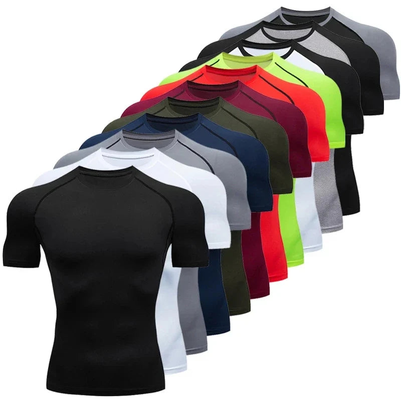 Men Compression Short Sleeve Gym Workout Fitness - Adult & Kids T-Shirts, Sweatshirts & Hoodies apparel design preview 1