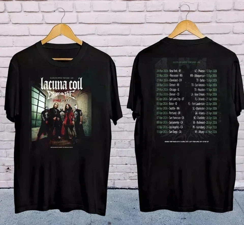 NEW Lacuna Coil The Sleepless Empire Tour 2026 North - Adult & Kids T-Shirts, Sweatshirts & Hoodies apparel design preview 1