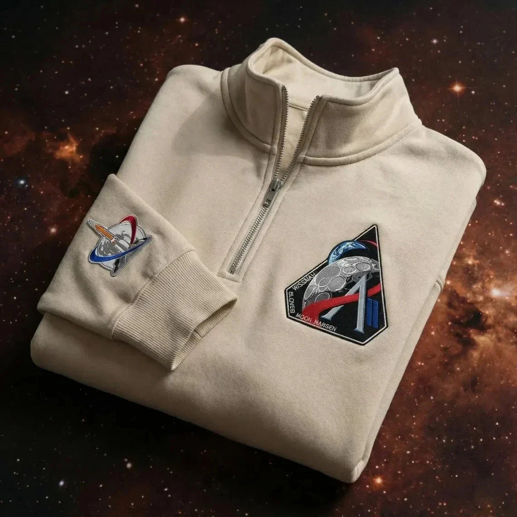 Artemis II Mission Embroidered Quarter Zip Astronaut - Adult & Kids T-Shirts, Sweatshirts & Hoodies apparel design preview 1
