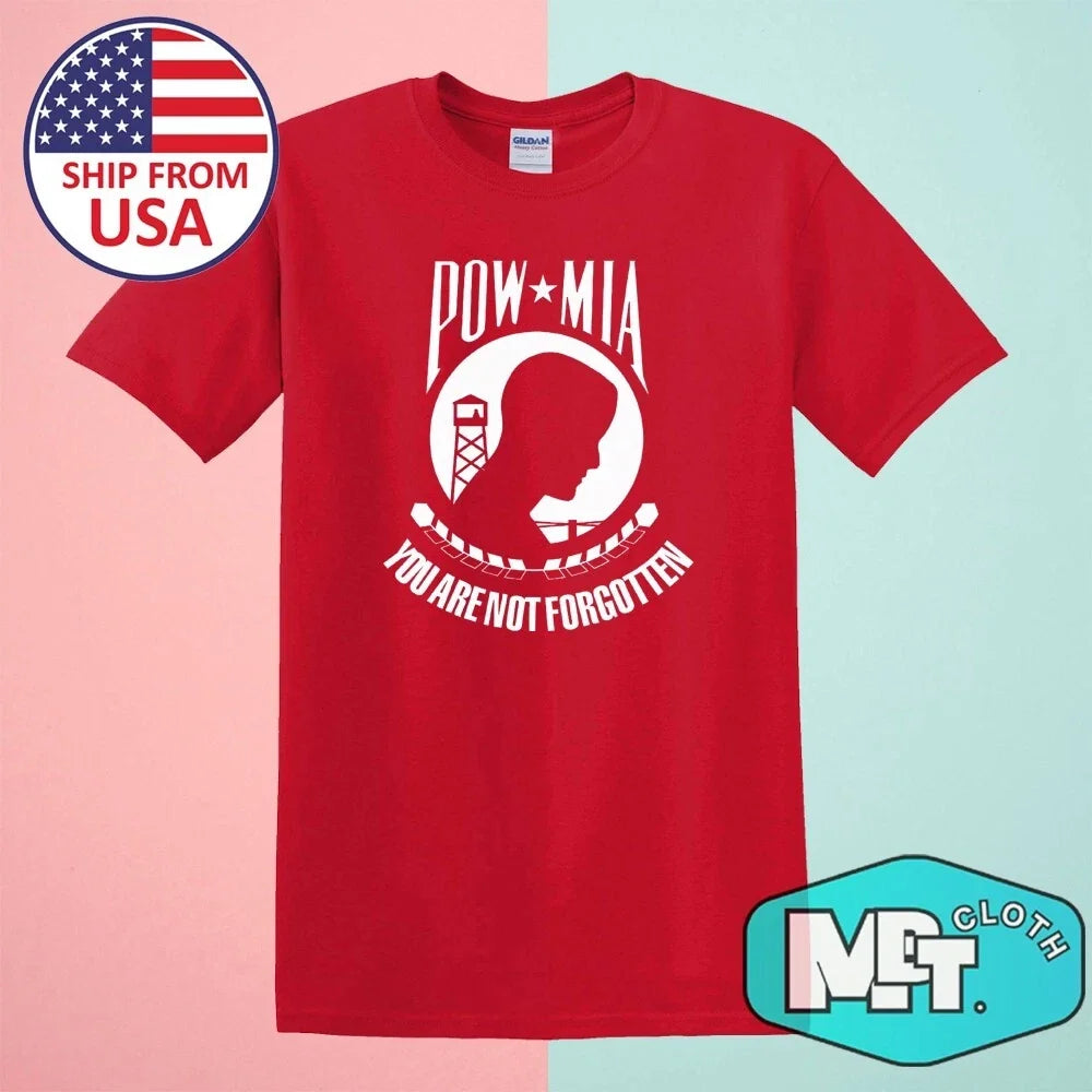 POW MIA You Are Not Forgotten Men's Red Size S-5XL - Adult & Kids T-Shirts, Sweatshirts & Hoodies apparel design preview 1