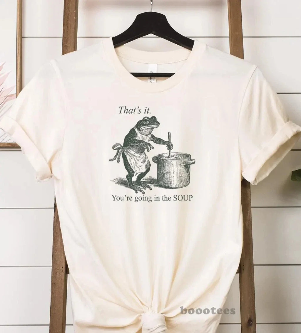 Funny Frog That's It You're Going in the Soup - Adult & Kids T-Shirts, Sweatshirts & Hoodies apparel design preview 1
