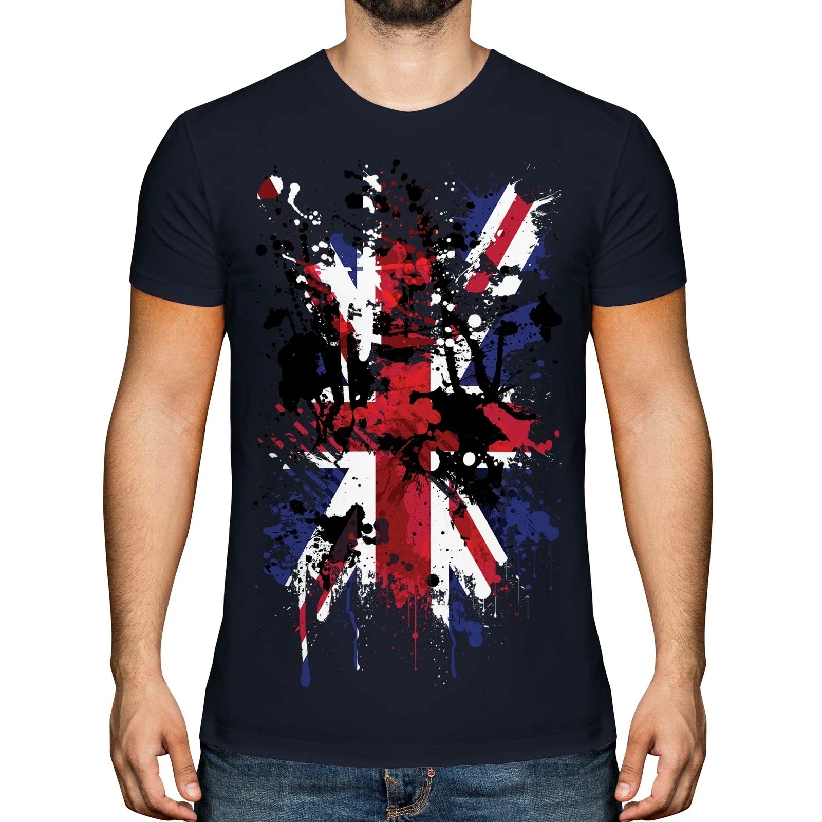 UNION JACK ABSTRACT PRINT MENS GREAT BRITAIN FLAG UK - Adult & Kids T-Shirts, Sweatshirts & Hoodies apparel design preview 1