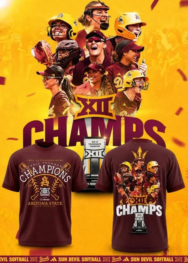 Arizona Big 12 Tournament Champions 2026 - Adult & Kids T-Shirts, Sweatshirts & Hoodies apparel design preview 1