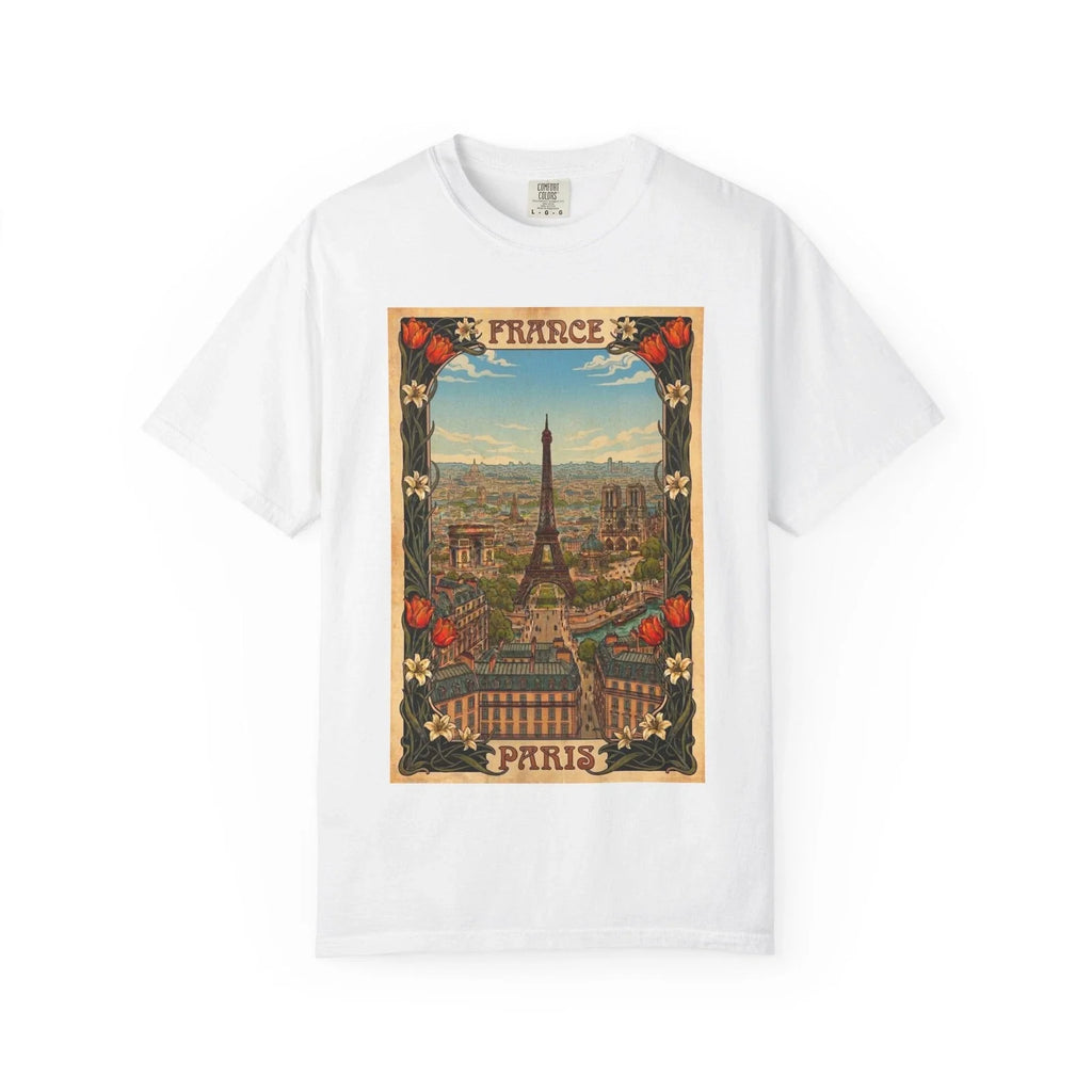 Vintage Paris Eiffel Tower French Art Poster Travel - Adult & Kids T-Shirts, Sweatshirts & Hoodies apparel design preview 1