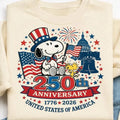 Snopy America 250 Anniversary Patriotic Dog Cartoon - Adult & Kids T-Shirts, Sweatshirts & Hoodies apparel design preview 1