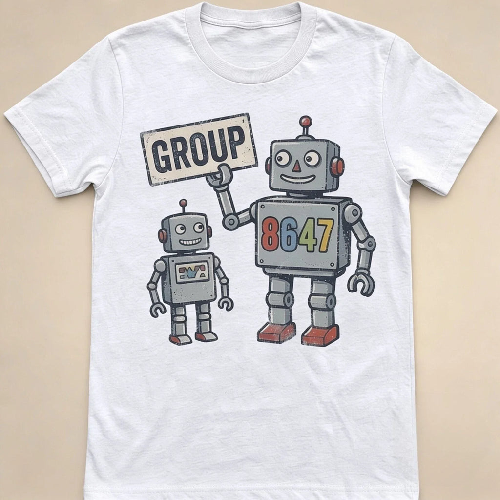 Retro Robot Group 8647 Graphic - Adult & Kids T-Shirts, Sweatshirts & Hoodies apparel design preview 1