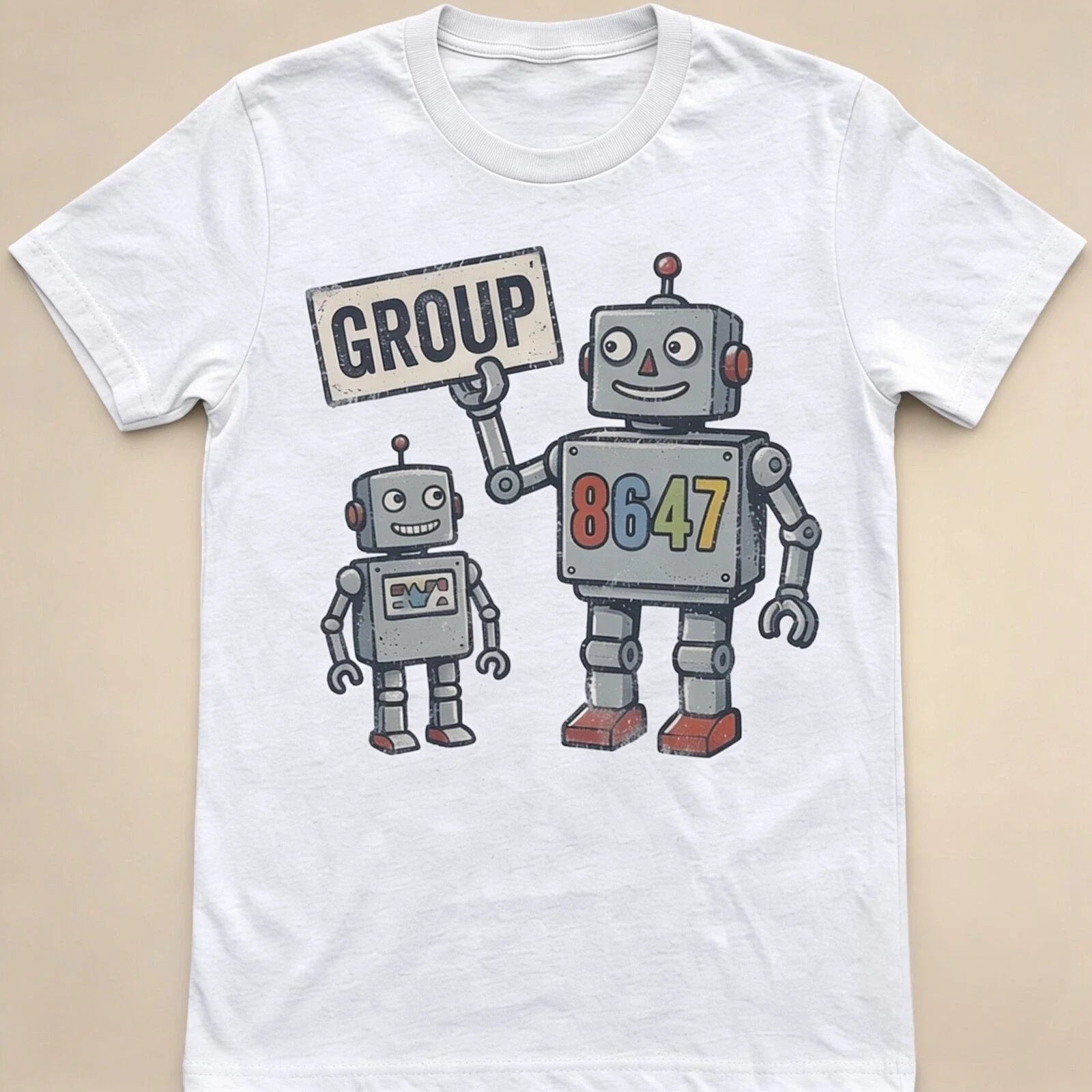 Retro Robot Group 8647 Graphic - Adult & Kids T-Shirts, Sweatshirts & Hoodies apparel design preview 1