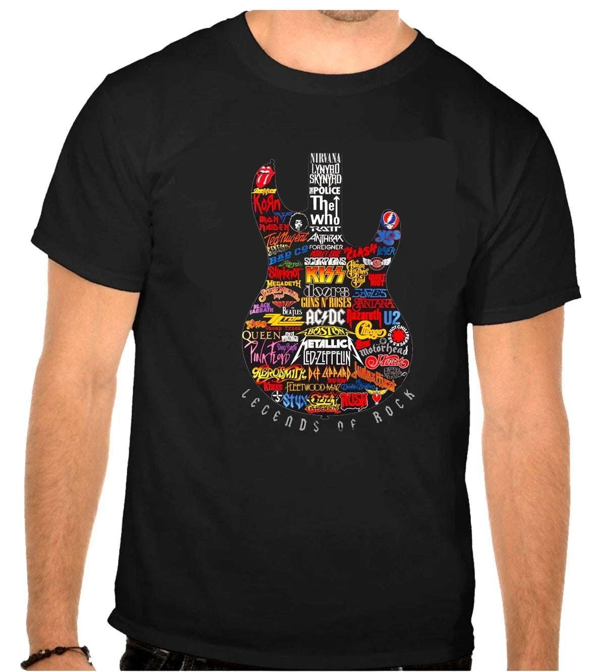 Legends of Rock Gitara Music Logo Black -1315 - Adult & Kids T-Shirts, Sweatshirts & Hoodies apparel design preview 1