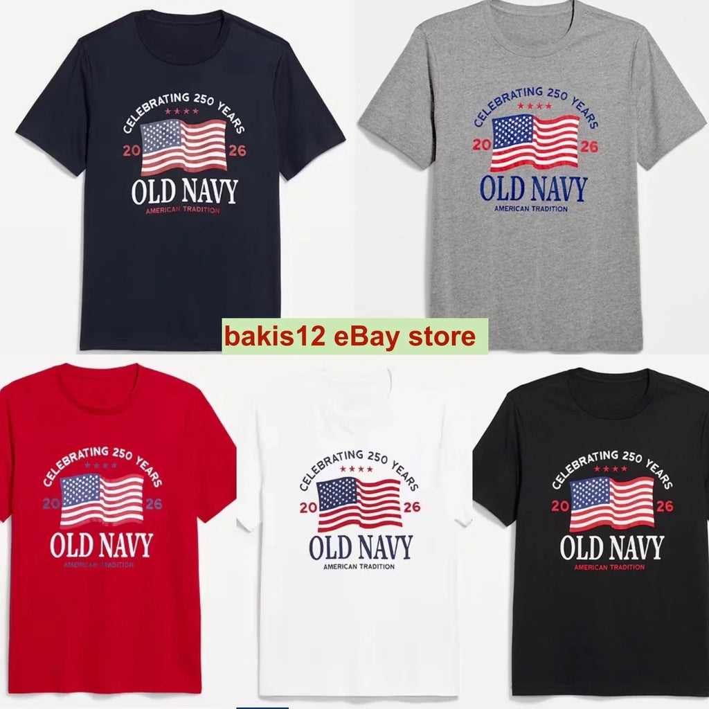 OLD NAVY US Flag 2026 RED, etc 250th Anniversary - Adult & Kids T-Shirts, Sweatshirts & Hoodies apparel design preview 1