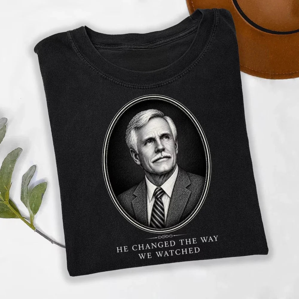 Ted Turner Tribute He Changed The Way We Watched - Adult & Kids T-Shirts, Sweatshirts & Hoodies apparel design preview 1