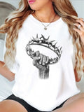 Dark Fantasy Crown Vintage Gothic Hand Holding - Adult & Kids T-Shirts, Sweatshirts & Hoodies apparel design preview 1