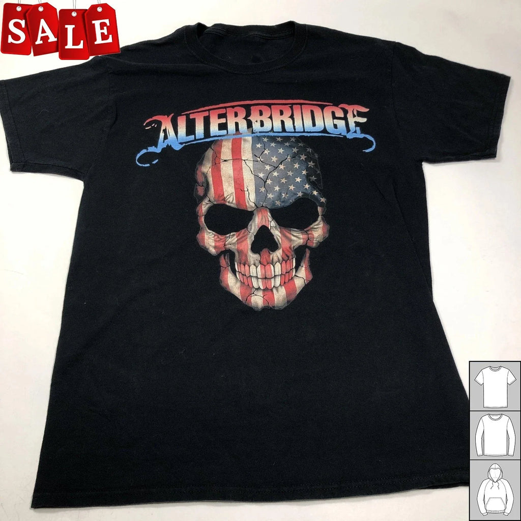 New Popular Alter Bridge American Flag Skull Cotton - Adult & Kids T-Shirts, Sweatshirts & Hoodies apparel design preview 1
