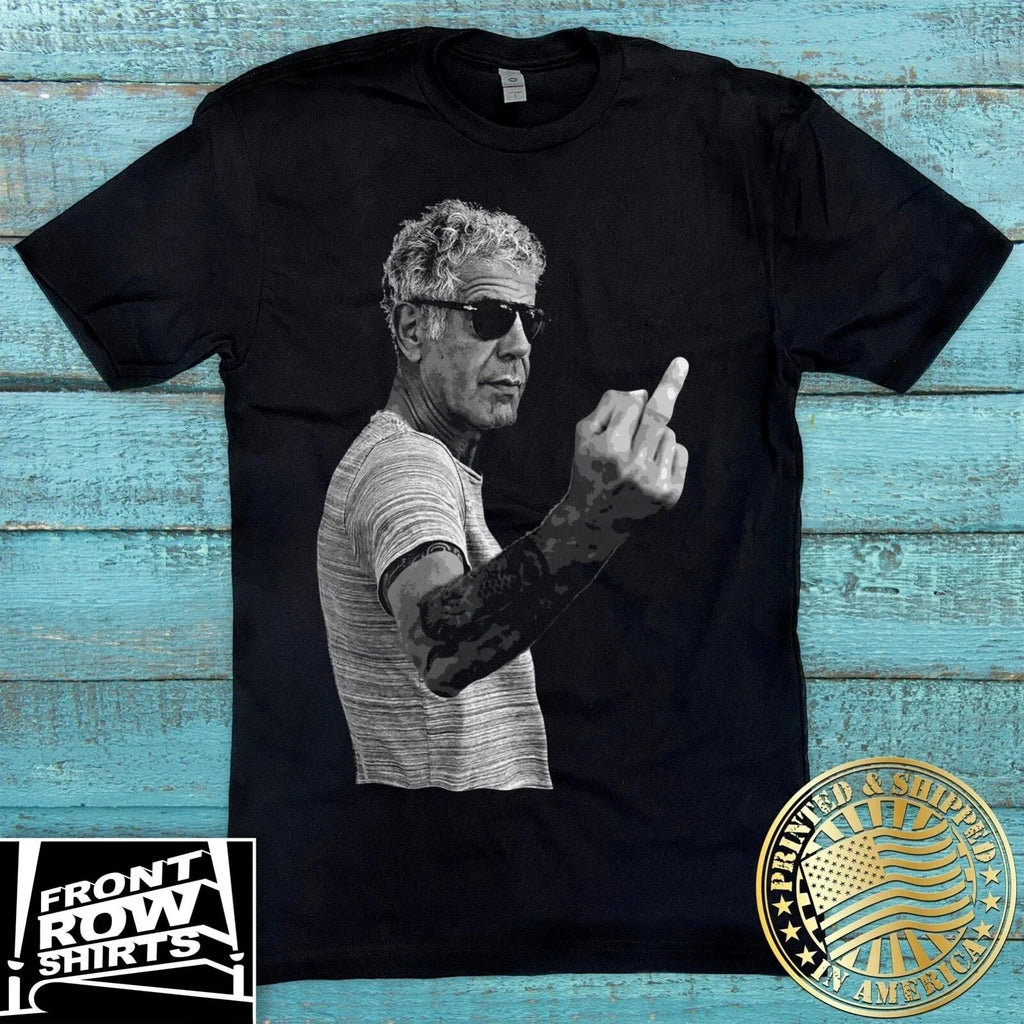 Anthony Bourdain "Middle Finger" Chef Tribute Graphic - Adult & Kids T-Shirts, Sweatshirts & Hoodies apparel design preview 1