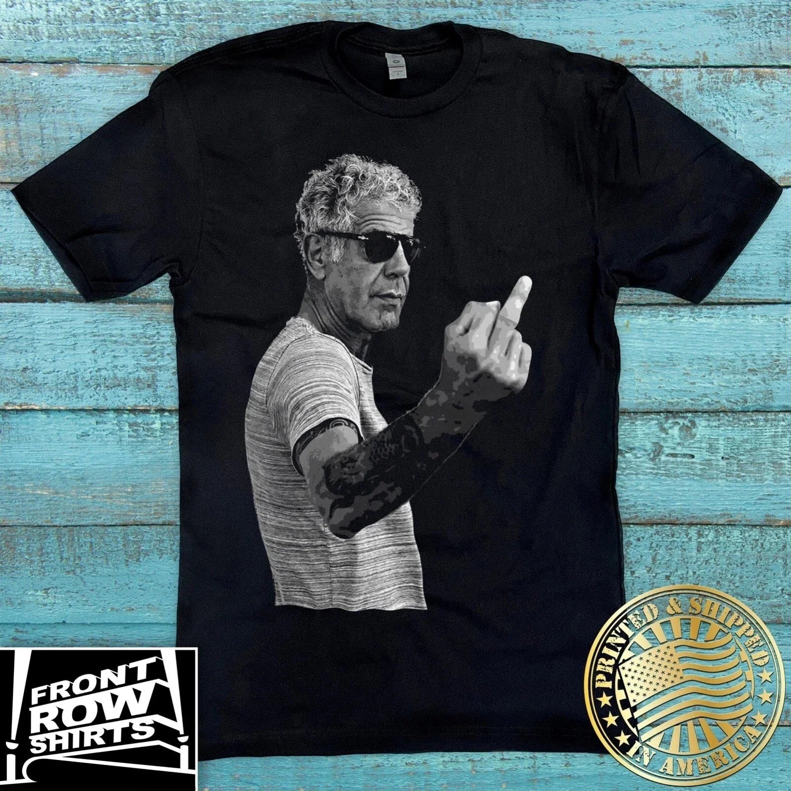 Anthony Bourdain "Middle Finger" Chef Tribute Graphic - Adult & Kids T-Shirts, Sweatshirts & Hoodies apparel design preview 1