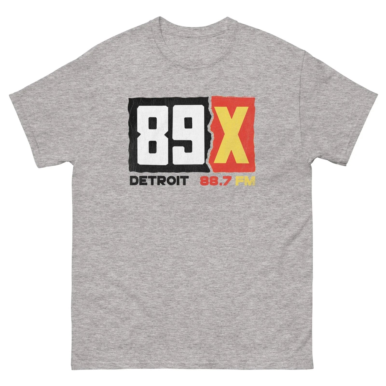 89 X Detroit 88.7 Radio Gray Graphic Unisex classic - Adult & Kids T-Shirts, Sweatshirts & Hoodies apparel design preview 1