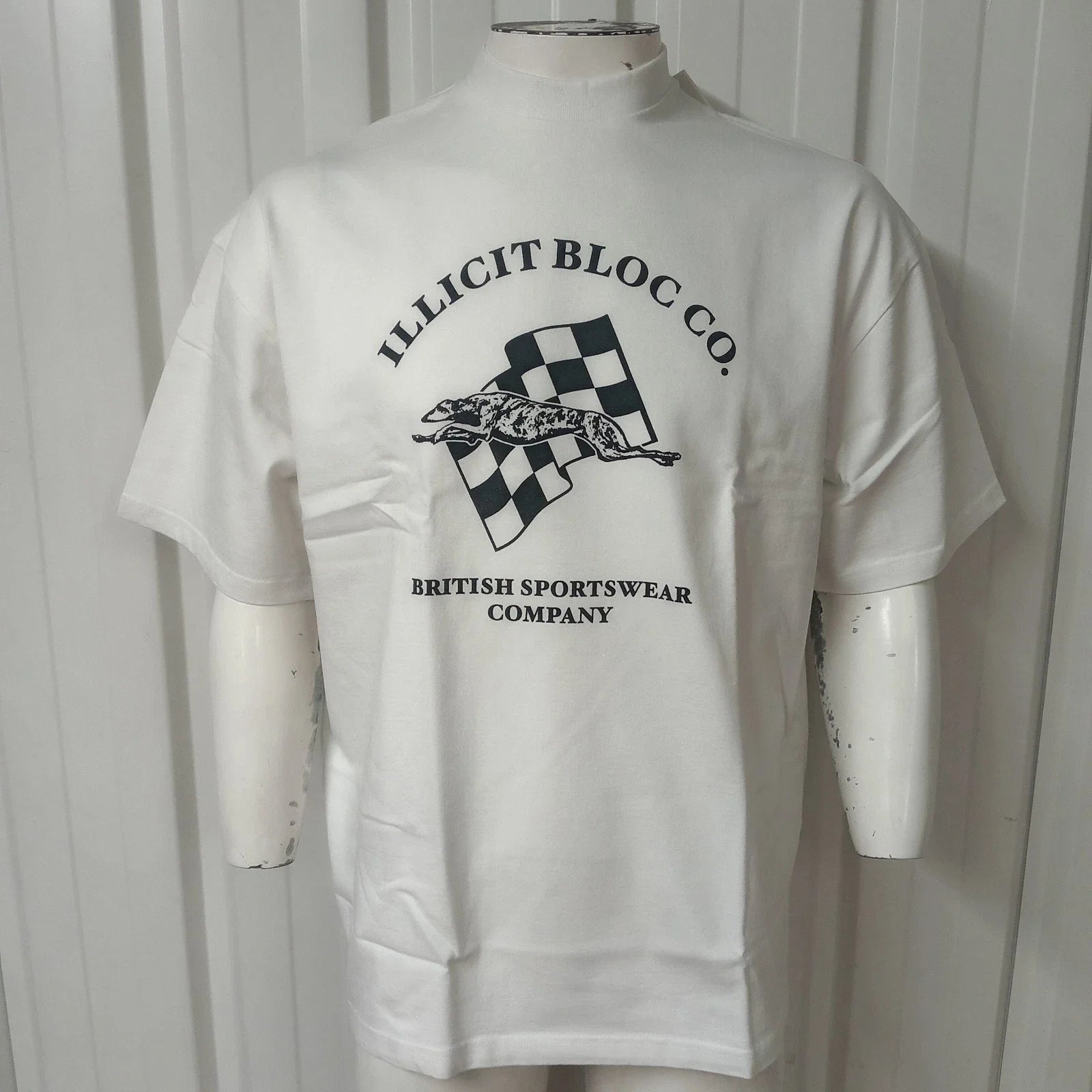 Illicit Bloc Greyhound White 300GSM 100% Cotton Boxy - Adult & Kids T-Shirts, Sweatshirts & Hoodies apparel design preview 1