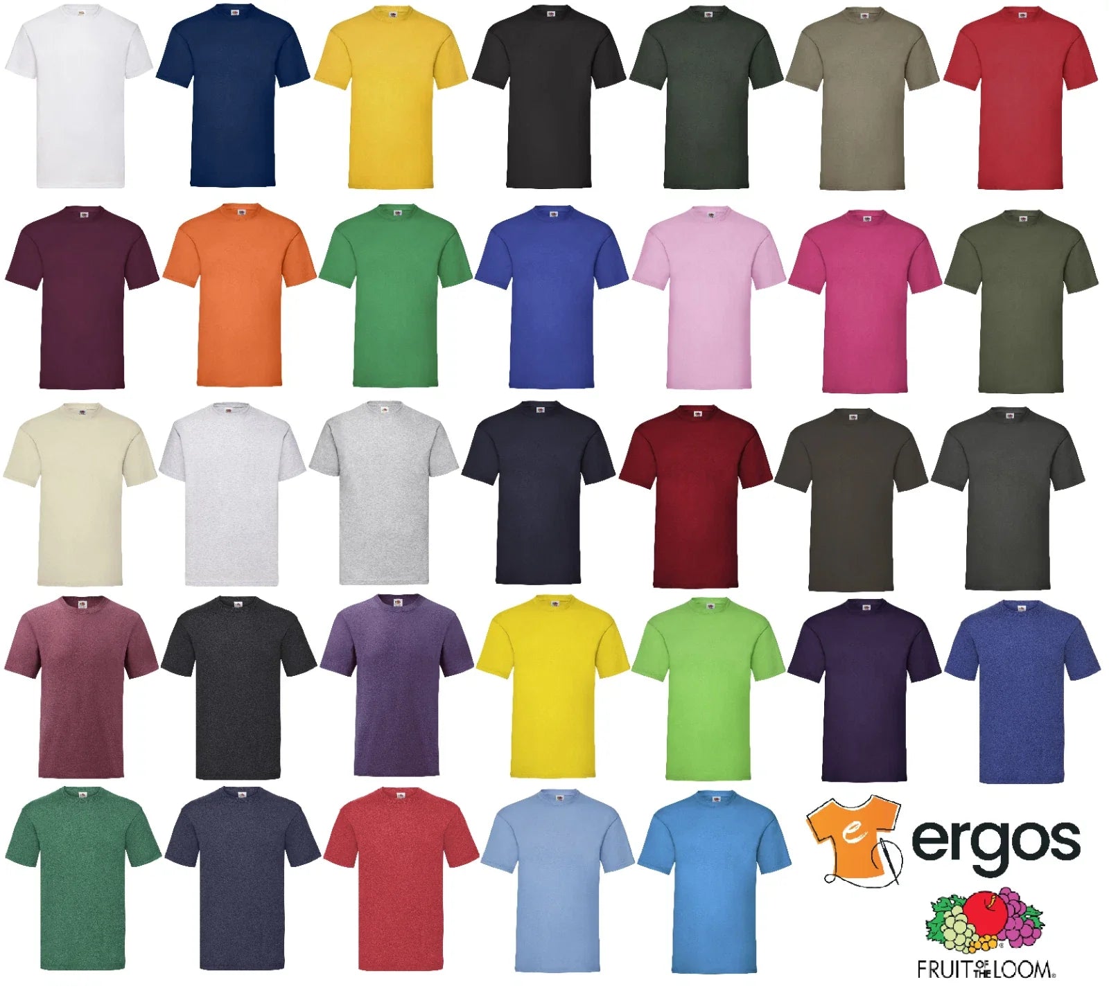 FRUIT OF THE LOOM Mens 100% Cotton Crew Neck Half - Adult & Kids T-Shirts, Sweatshirts & Hoodies apparel design preview 1