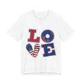 Patriotic LOVE graphic American flag donut and flip - Adult & Kids T-Shirts, Sweatshirts & Hoodies apparel design preview 1