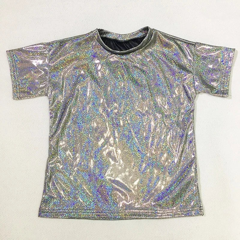 1x Unisex Shiny Holographic Top Dance Disco Costume - Adult & Kids T-Shirts, Sweatshirts & Hoodies apparel design preview 1