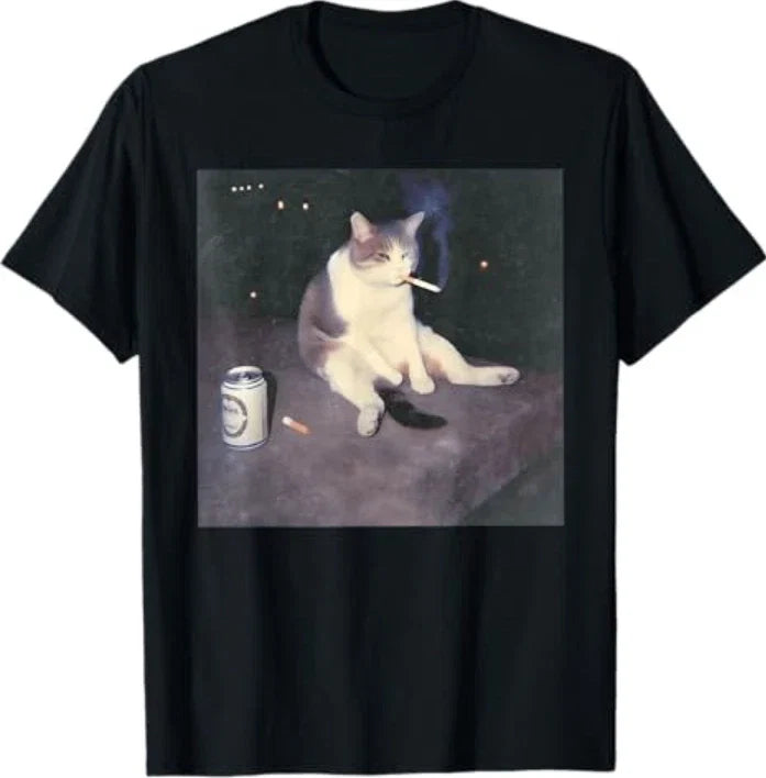 Funny Smoking Cat Meme - Adult & Kids T-Shirts, Sweatshirts & Hoodies apparel design preview 1