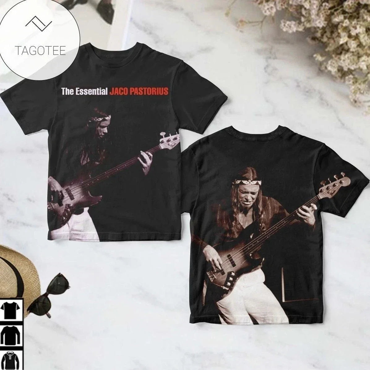 The Essential Jaco Pastorius Album Cover AOP Unisex - Adult & Kids T-Shirts, Sweatshirts & Hoodies apparel design preview 1