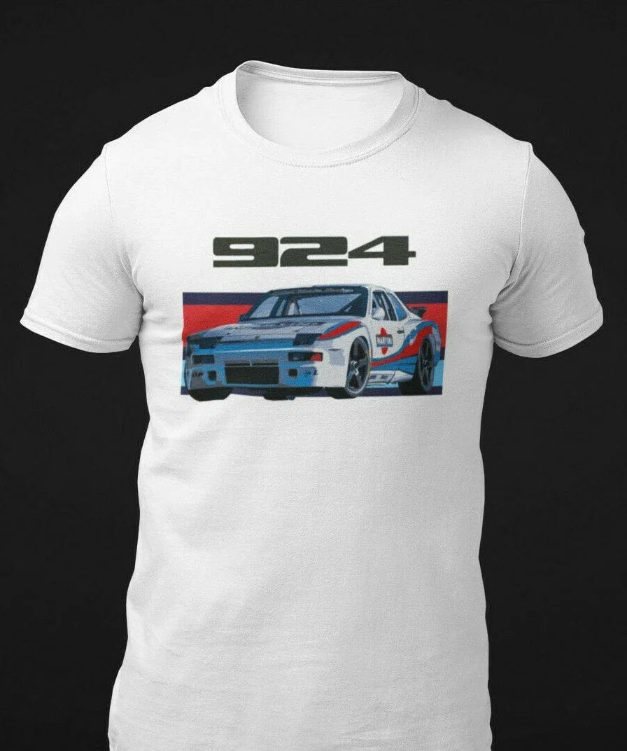 Retro Racing Livery 924 GTR - Adult & Kids T-Shirts, Sweatshirts & Hoodies apparel design preview 1