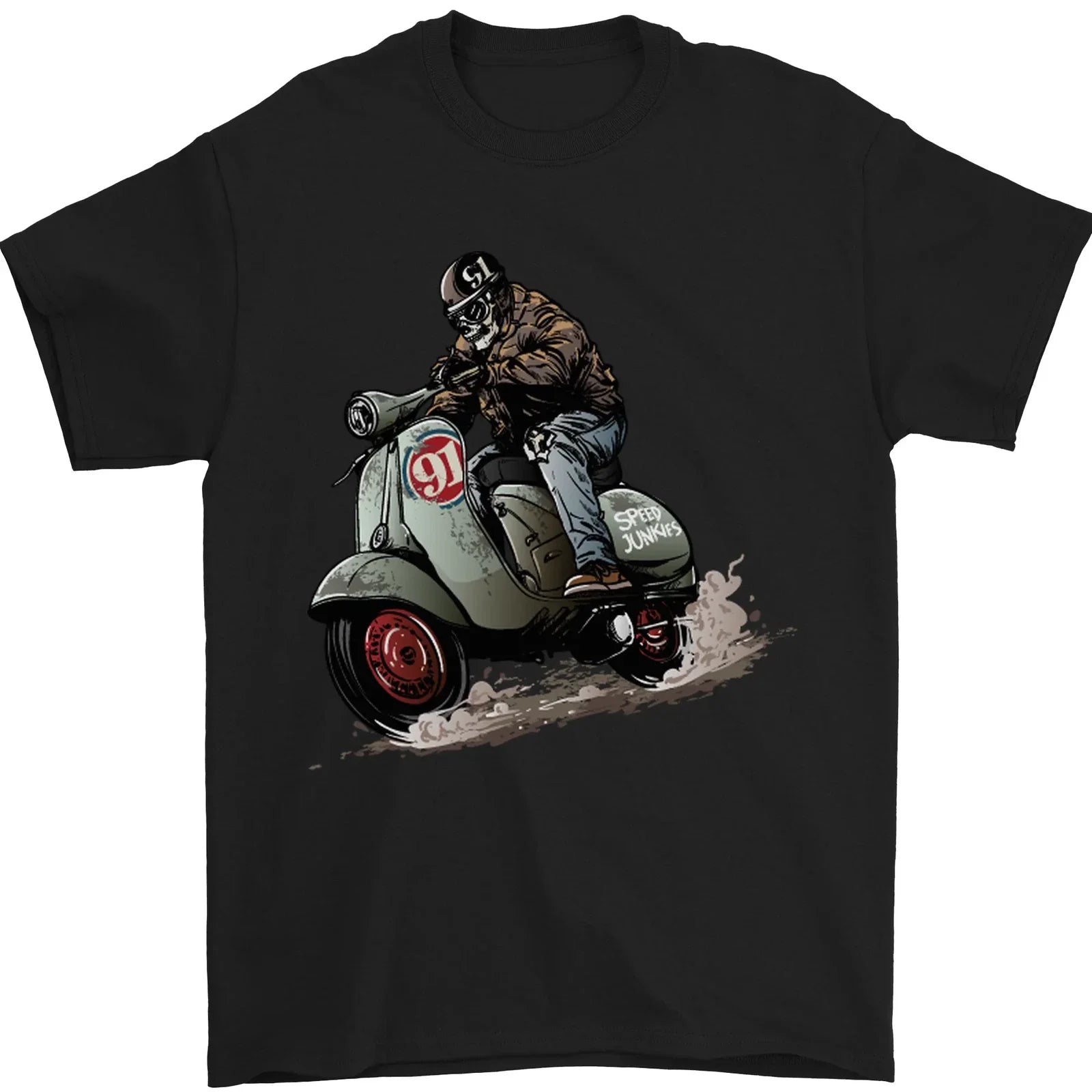 Scooter Skull MOD Moped Motorcycle Biker Mens 100% - Adult & Kids T-Shirts, Sweatshirts & Hoodies apparel design preview 1