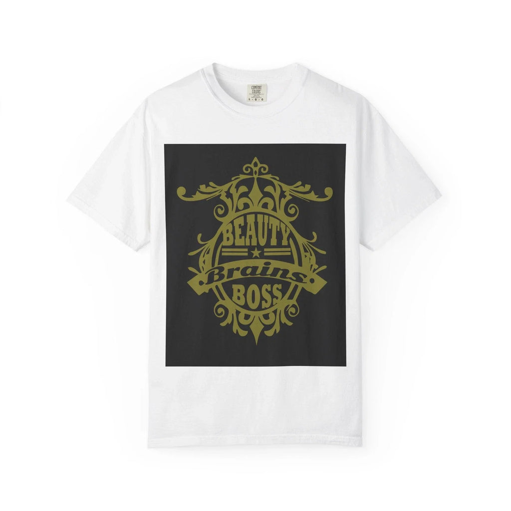 Beauty Brains Boss Ornate Vintage Crest Graphic - Adult & Kids T-Shirts, Sweatshirts & Hoodies apparel design preview 1