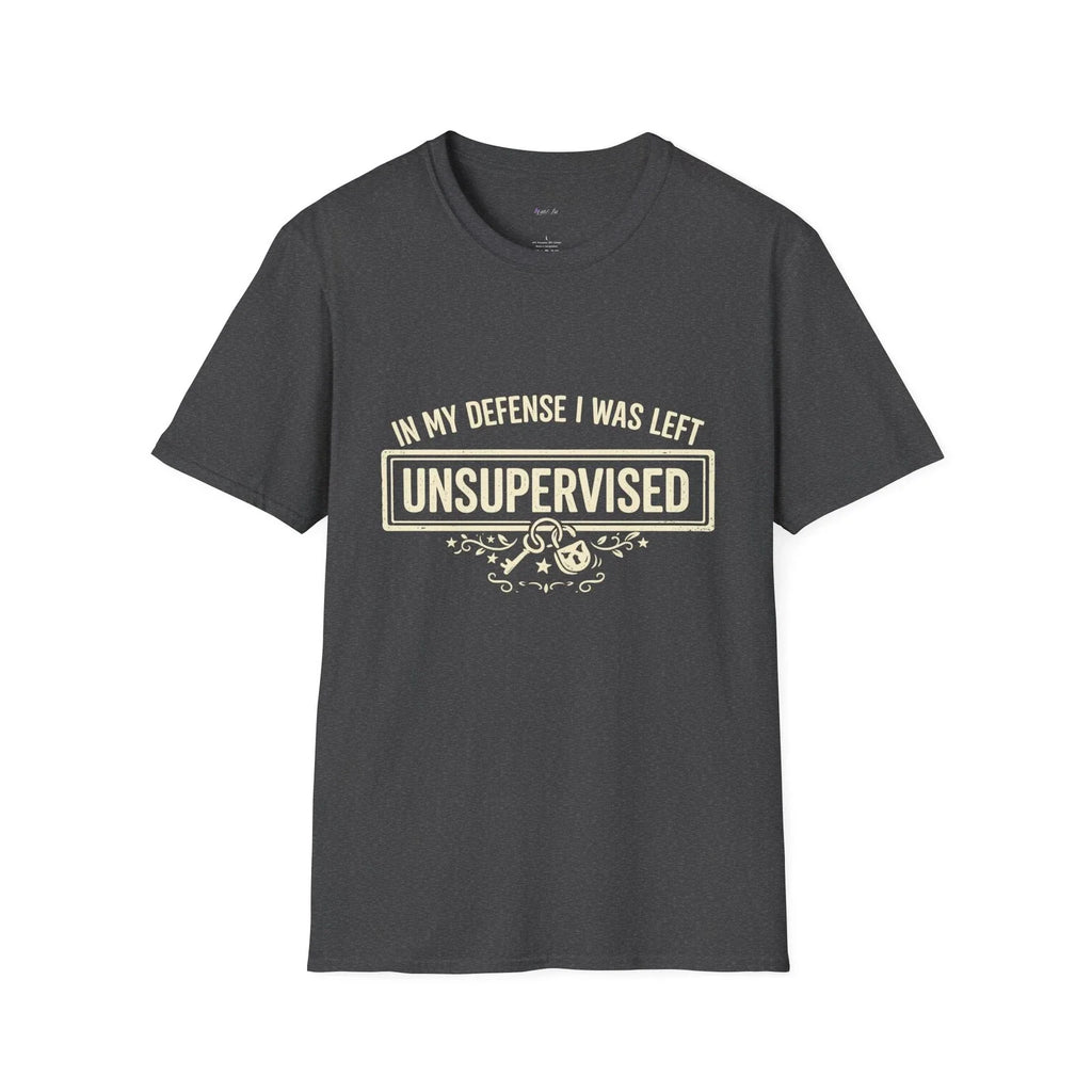 "In My Defense I Was Left Unsupervised" Funny Quote - Adult & Kids T-Shirts, Sweatshirts & Hoodies apparel design preview 1