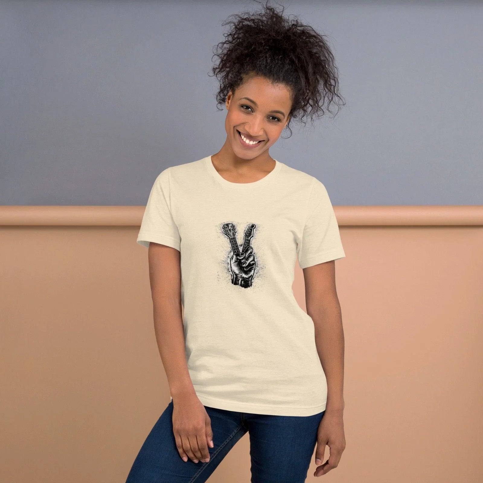 Rock Hand Peace Sign Guitar Fingers Music Lover Gift - Adult & Kids T-Shirts, Sweatshirts & Hoodies apparel design preview 1