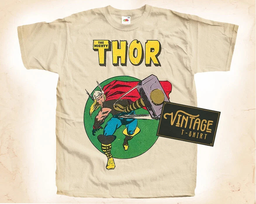 The Mighty Thor Vintage for Men Unisex DTG NATURAL - Adult & Kids T-Shirts, Sweatshirts & Hoodies apparel design preview 1
