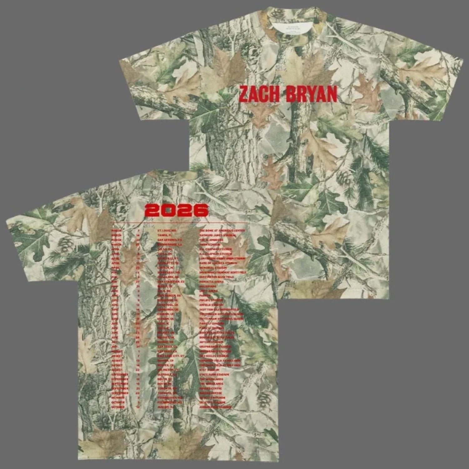 Zach Bryan Tour With Heaven On Top 2026 3D S-5XL - Adult & Kids T-Shirts, Sweatshirts & Hoodies apparel design preview 1