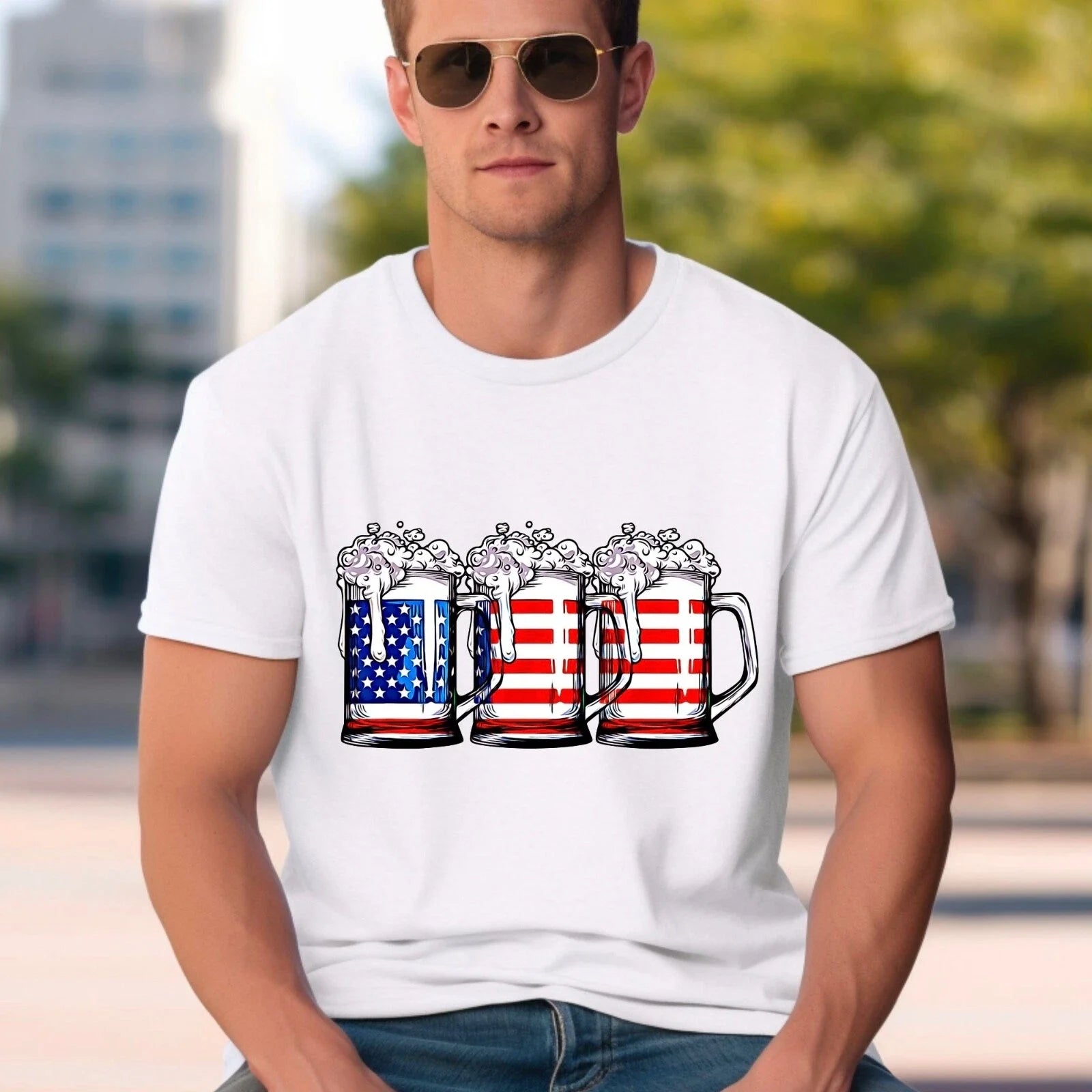 Funny 4TH OF July Independence Day USA FLAG - Adult & Kids T-Shirts, Sweatshirts & Hoodies apparel design preview 1