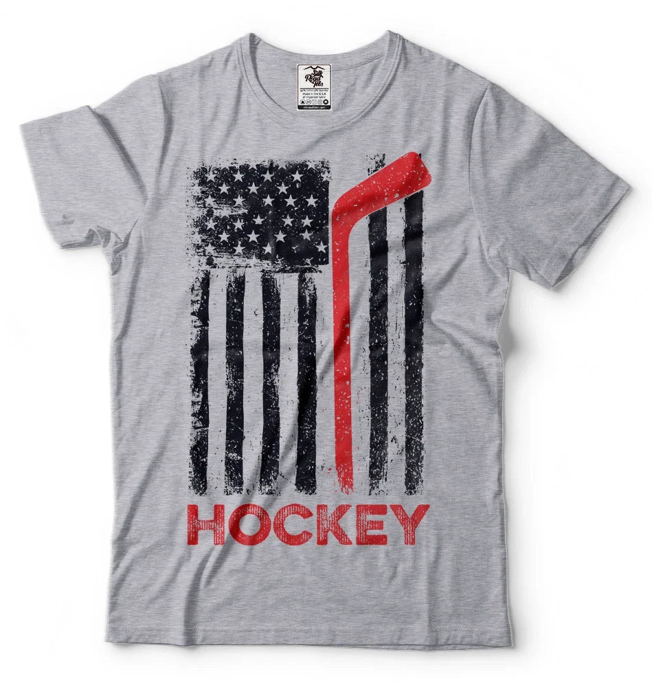 Hockey USA Flag American Birthday Gift - Adult & Kids T-Shirts, Sweatshirts & Hoodies apparel design preview 1