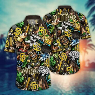 San Diego Padres Island Tiki Adventure Hawaiian - Adult & Kids T-Shirts, Sweatshirts & Hoodies apparel design preview 1