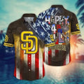 San Diego Padres Stars Stripes Celebration Hawaiian - Adult & Kids T-Shirts, Sweatshirts & Hoodies apparel design preview 1