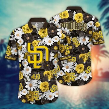 San Diego Padres Sunshine Blooms Hawaiian - Adult & Kids T-Shirts, Sweatshirts & Hoodies apparel design preview 1