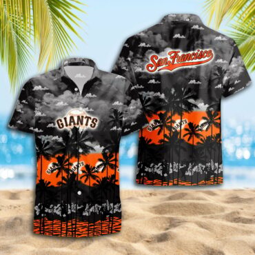 San Francisco Giants Beach Sunset Hawaiian - Adult & Kids T-Shirts, Sweatshirts & Hoodies apparel design preview 1