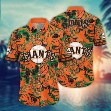 San Francisco Giants Botanical Burst Hawaiian - Adult & Kids T-Shirts, Sweatshirts & Hoodies apparel design preview 1